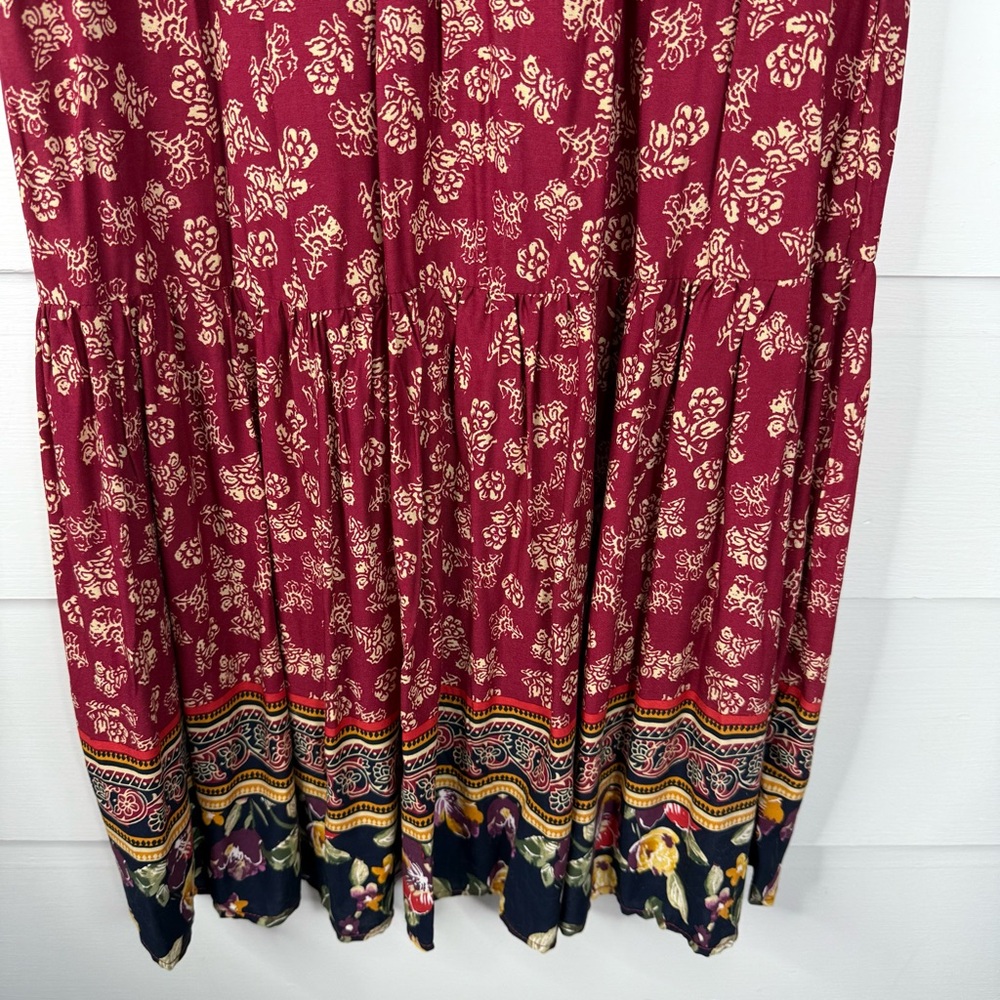 NWT BeachLunchLounge Red Floral Sleeveless Midi Dress Boho EcoVero Size Small - Picture 12 of 12